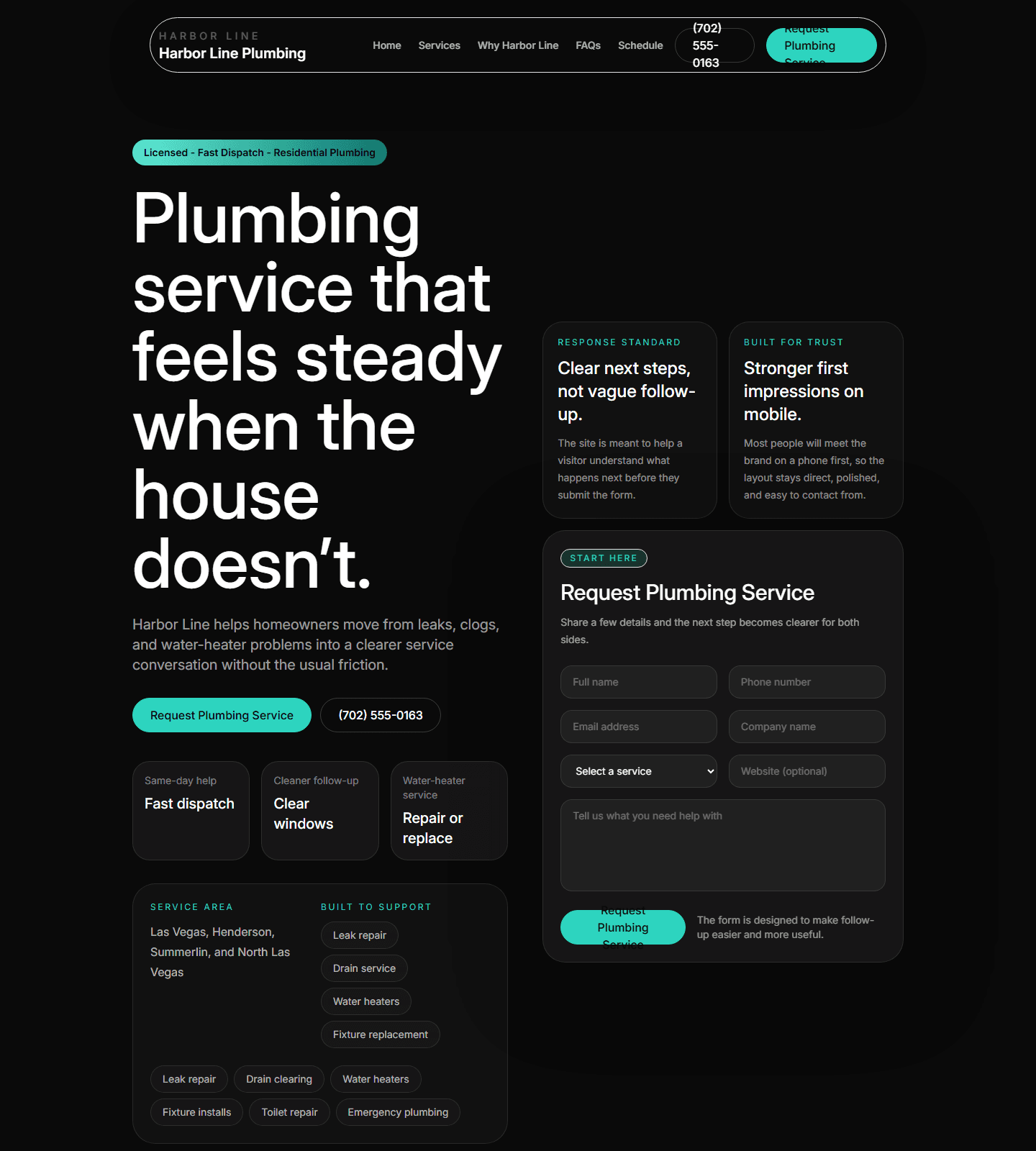 Plumbing Harbor website preview
